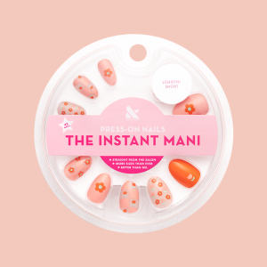 Mixed Quilt Print - Press-On | Short | Almond