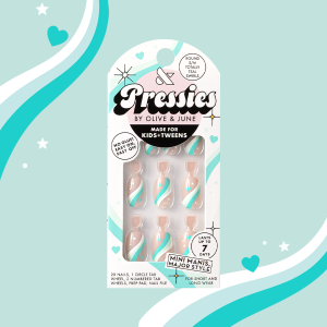 Totally Teal Swirls - Pressies | Short Medium | Round